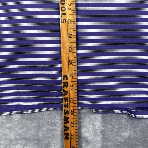 Pine Valley Polo Shirt Large Purple White Striped Gold Club Fairway & Greene - Picture 9 of 10